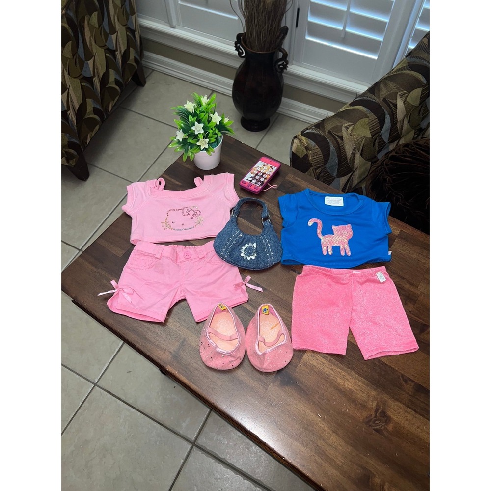 Build a Bear Sanrio Hello Kitty Top and clothes/accessories bundle
